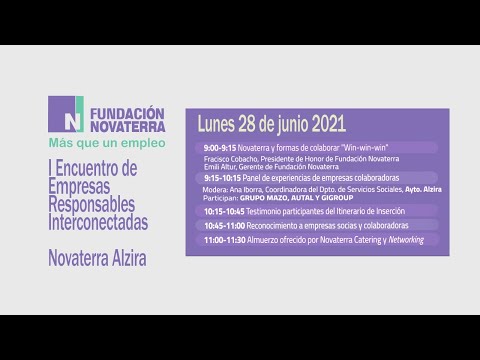 I Encuentro de Empresas Responsables Interconectadas - Novaterra Alzira