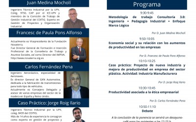 [3 marzo] Jornada «Empresa sostenible. Cómo aumentar la productividad en las industrias. El método de consultoria 3.0.»
