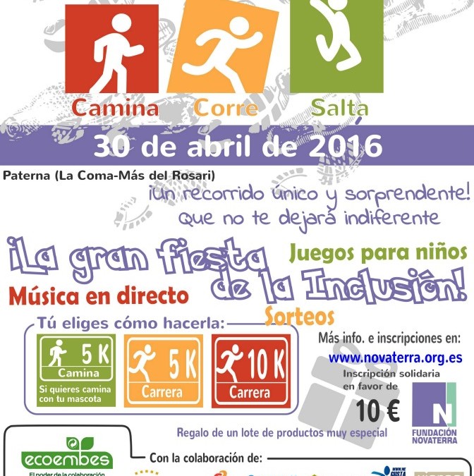 Más de 300 personas y 80 voluntarios/as participarán mañana en la I #Correcaminata Novaterra por la inclusión en el Barrio de La Coma