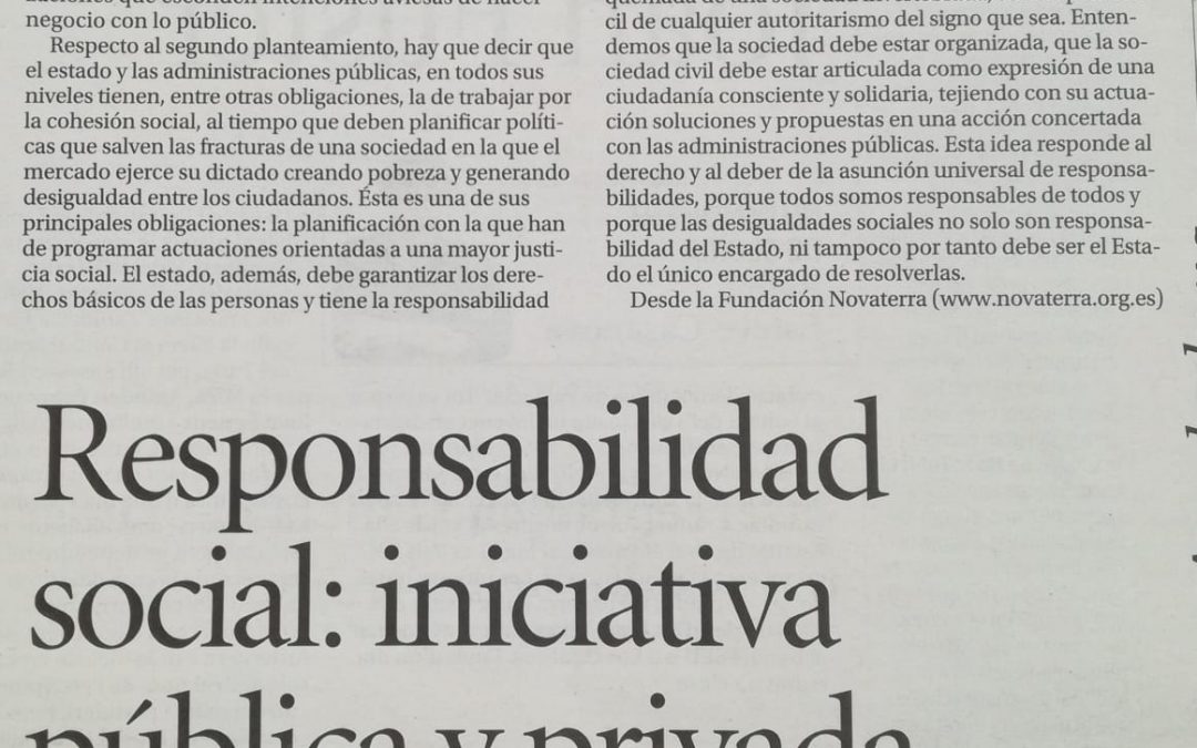 iniciativa pública y privada en el ámbito de la responsabilidad social