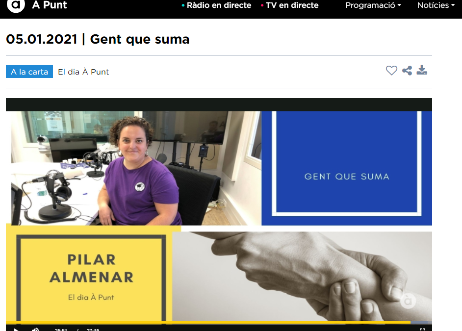 Entrevista en À Punt Media. Hablamos sobre Dona Emprèn y el proyecto «Natural Snaks»