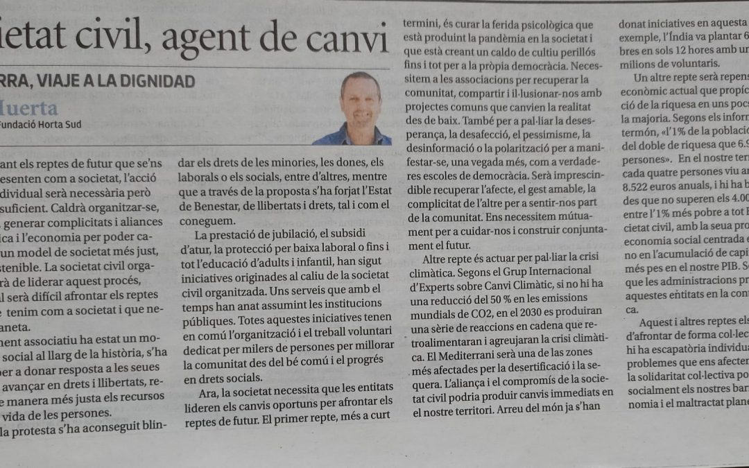 Julio Huerta: «Societat civil, agent de canvi»