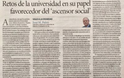Retos de la universidad en su papel favorecedor del ‘ascensor social’, por José M. Peiró en Levante-EMV