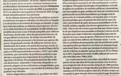 Vivienda asequible, nada que celebrar, por Gloria Caravantes y Joan Romero en Levante EMV