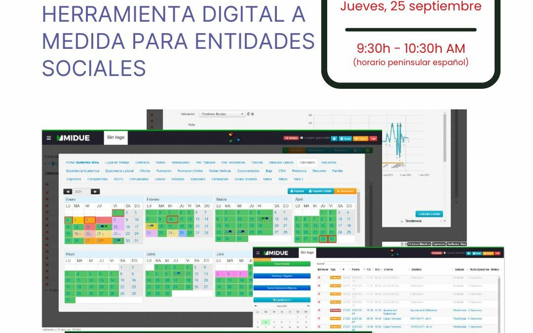 Invitación a la presentación online de MIDUE: herramienta digital diseñada para el tercer sector